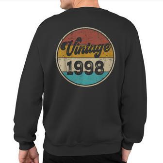 Vintage 1998 Birthday 25 Years Old Birthday Decoration Sweatshirt Back Print - Seseable