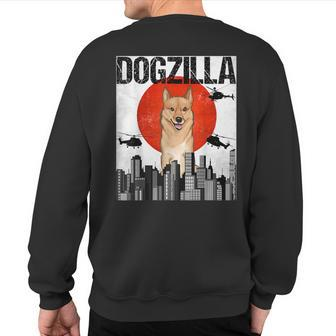 Vintage Japanese Dogzilla Finnish Spitz Sweatshirt Back Print | Mazezy