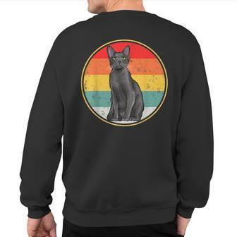 Vintage Sunset Korat Cat Sweatshirt Back Print | Mazezy