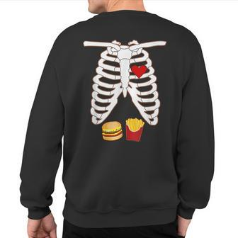 X-Ray Skeleton Burger Fries Sweatshirt Back Print | Mazezy