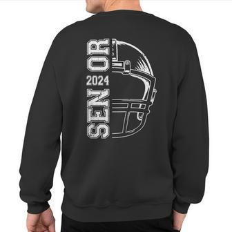 Game Day Helmet American Football Senior 2024 Graduation Sweatshirt Back Print | Mazezy