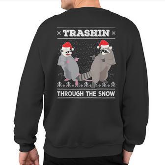 Garbage Gang Opossum Raccoon Ugly Christmas Sweater Sweatshirt Back Print - Thegiftio UK