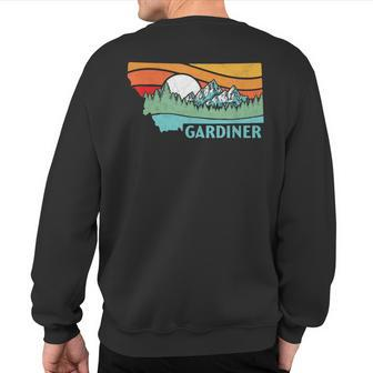 Gardiner Montana Outdoors Retro Mountains & Nature Sweatshirt Back Print | Mazezy