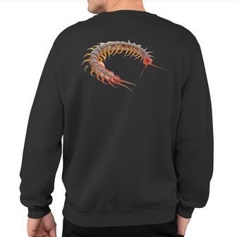 Giant Centipede Pet Lover Creepy Realistic Millipede Sweatshirt Back Print | Mazezy DE