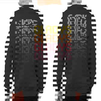Gladys Retro Wordmark Pattern Vintage Style Sweatshirt Back Print | Mazezy