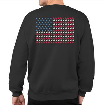 Goldfinch American Flag Passerine Us 4Th Of July Usa Sweatshirt Back Print | Mazezy