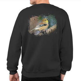Goldfinch Bird For Nature Lovers Birder Sweatshirt Back Print | Mazezy