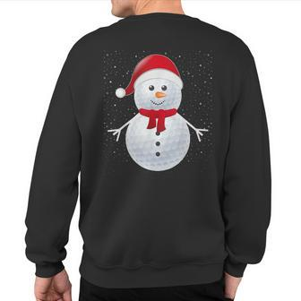Golf Ball Snowman Santa Sweatshirt Back Print | Mazezy