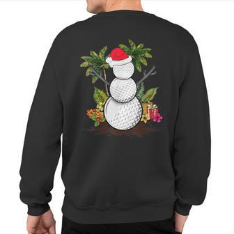 Golf Christmas In July Summer Snowman Golfer Party Hawaii Sweatshirt Back Print - Monsterry