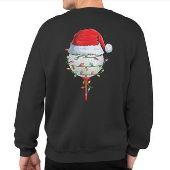 Golfing Christmas Pajama Holiday Golf Ball Santa Hat Sweatshirt Back Print - Monsterry DE
