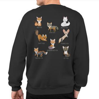 Gray Fox Kit Fox Tibetan Fox Arctic Fox Swift Fox Sweatshirt Back Print | Mazezy