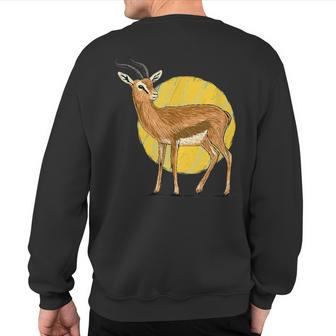 Great Gazelle Thomson Gazelle Savannah Desert African Sweatshirt Back Print | Mazezy