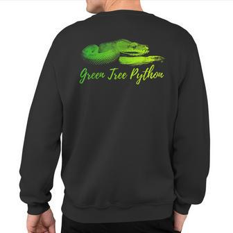 Green Tree Python Morelia Viridis Chondro Snake Keeper Sweatshirt Back Print | Mazezy