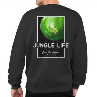 Green Tree Python Morelia Viridis Jungle Life Snake T Sweatshirt Back Print | Mazezy