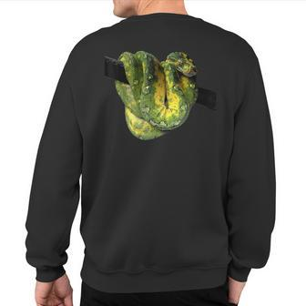 Green Tree Python Reptile Photography Sweatshirt Back Print | Mazezy