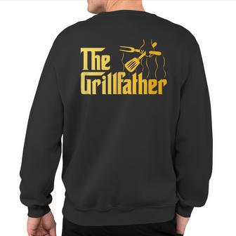 The Grillfather Bbq Grill & Smoker Barbecue Chef Sweatshirt Back Print - Thegiftio UK