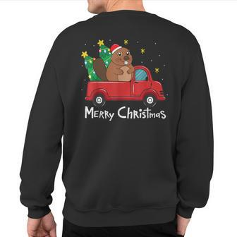 Groundhog Christmas Ornament Truck Tree Xmas Sweatshirt Back Print | Mazezy