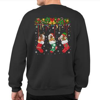 Guinea Pig In Xmas Socks Christmas Santa Elf Reindeer Lover Sweatshirt Back Print - Thegiftio UK