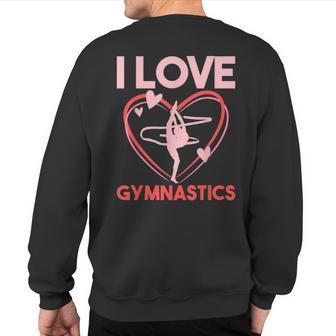 Gymnast Sport Love Valentines Day Idea Gymnastics Sweatshirt Back Print | Mazezy