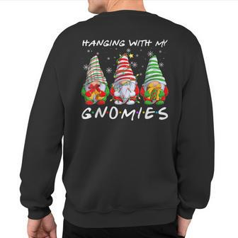 Hanging With Gnomies Gnomes Light Christmas Pajamas Mathicng Sweatshirt Back Print - Thegiftio UK