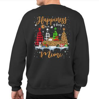 Happiness Is Being A Mimi Christmas Tree Leopard Truck Sweatshirt Back Print | Mazezy CA