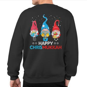 Happy Chrismukkah Gnomes Christmas Hanukkah Jewish Holiday Sweatshirt Back Print - Monsterry DE