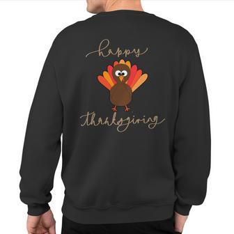 Happy Thanksgiving Simple Sweatshirt Back Print - Thegiftio UK