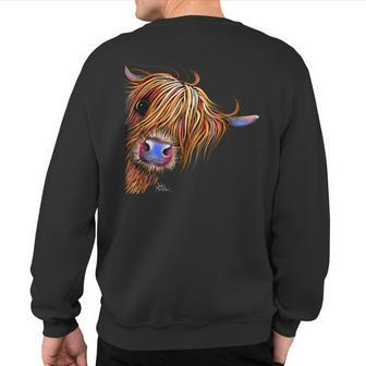 Highland Cow Print Animal Print ' Sugar Lump ' Sweatshirt Back Print - Monsterry UK