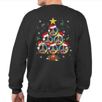 Hippies Christmas Peace Sign Tie Dye Xmas Tree Lights Sweatshirt Back Print - Monsterry UK