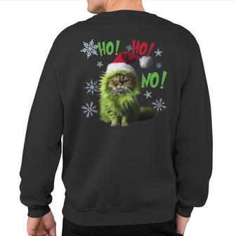Ho Ho No Bad Cat Christmas Sweatshirt Back Print | Mazezy