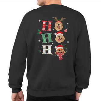 Ho Ho Ho Retrievers Golden Xmas Outfit Christmas Costume Sweatshirt Back Print - Thegiftio UK