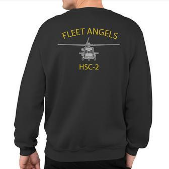 Hsc-2 Fleet Angels Mh-60 Helicopter Squadron Sweatshirt Back Print | Mazezy