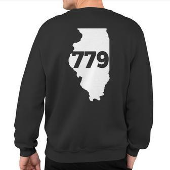 Illinois 779 Area Code Sweatshirt Back Print | Mazezy