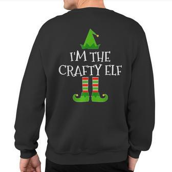 I'm The Crafty Elf Matching Family Group Christmas Sweatshirt Back Print | Mazezy
