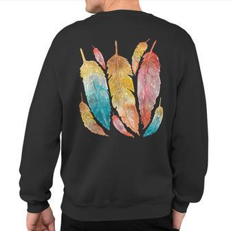 Indigenous Feathers Native American Roots Native American Sweatshirt Back Print | Mazezy