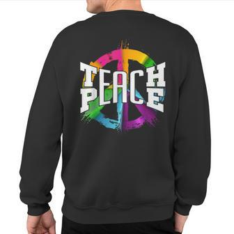 International Teach Peace Hippie Freedom Day Sweatshirt Back Print - Monsterry DE