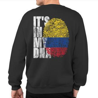 It's In My Dna Colombian Proud Hispanic Colombia Flag Sweatshirt Back Print | Mazezy