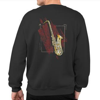 Jazz Music Lovers Saxophone Musicians Players Sweatshirt Back Print | Mazezy