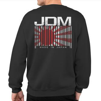 Jdm Barcode Made In Japan Motorsport Mens Sweatshirt Back Print | Mazezy