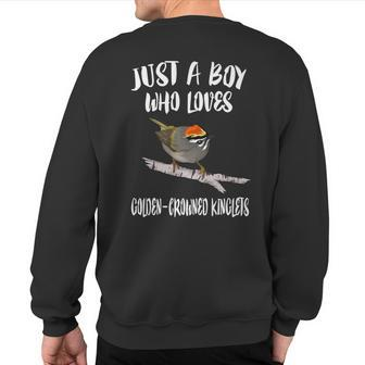 Just A Boy Who Loves Golden-Crowned Kinglets Birds Birding Sweatshirt Back Print | Mazezy