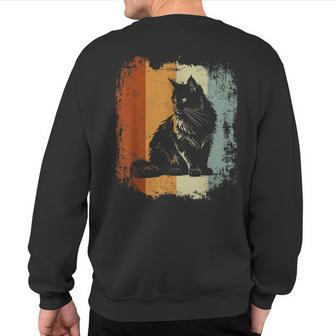 Kurilian Bobtail Cat Retro Vintage Sweatshirt Back Print | Mazezy