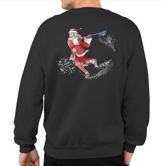 Lacrosse Santa Christmas Cool Lax Sport Ugly X-Mas Pajama Sweatshirt Back Print - Thegiftio UK