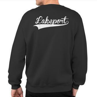 Lakeport Baseball Vintage Retro Font Sweatshirt Back Print | Mazezy