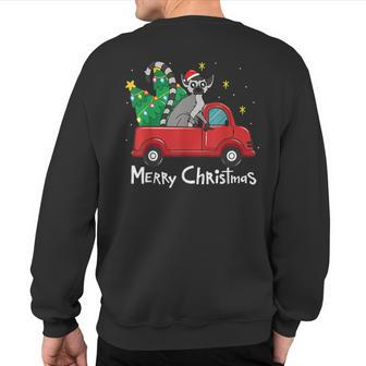 Lemur Christmas Ornament Truck Tree Xmas Sweatshirt Back Print | Mazezy