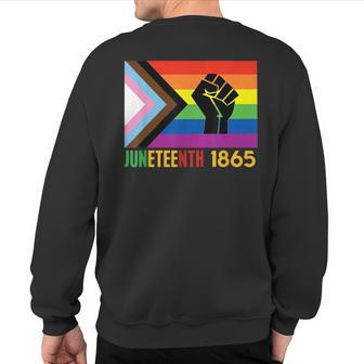 Lesbian Junenth 1865 Lgbt Gay Pride Flag Black History Sweatshirt Back Print | Mazezy