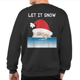 Let It Snow Cocaine Santa Sweater White Christmas Sweatshirt Back Print - Thegiftio UK