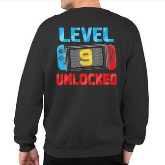 Level 9 Unlocked Gamer 9Th Birthday Video Game Boys Sweatshirt Back Print - Monsterry DE