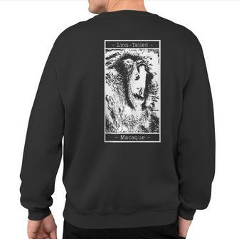 Lion-Tailed Macaque Monkey Sweatshirt Back Print | Mazezy