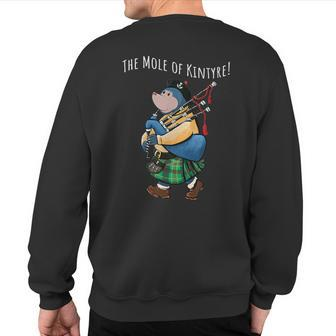 The Little Mole Of Kintyre Playing Bagpipes Sweatshirt Back Print | Mazezy