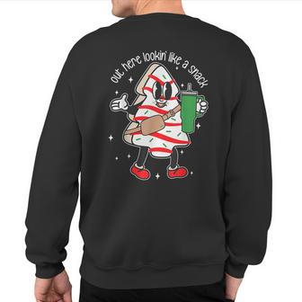 Out Here Looking Like A Snack Cute Boo Jee Christmas Trees Sweatshirt Back Print - Thegiftio UK